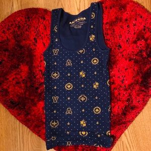 Navy blue low scoop neck top